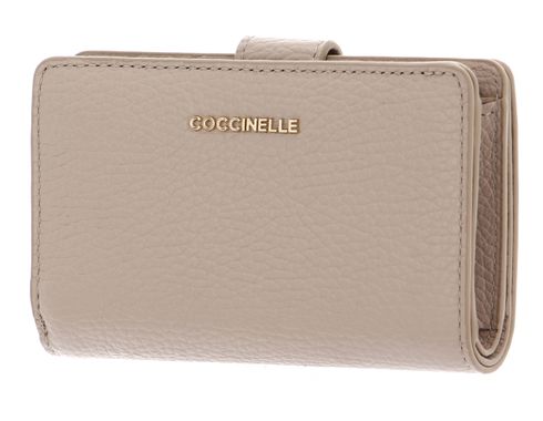 COCCINELLE Metallic Soft Mini Wallet Grained Leather Powder Pink