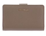 COCCINELLE Metallic Soft Mini Wallet Grained Leather Warm Taupe