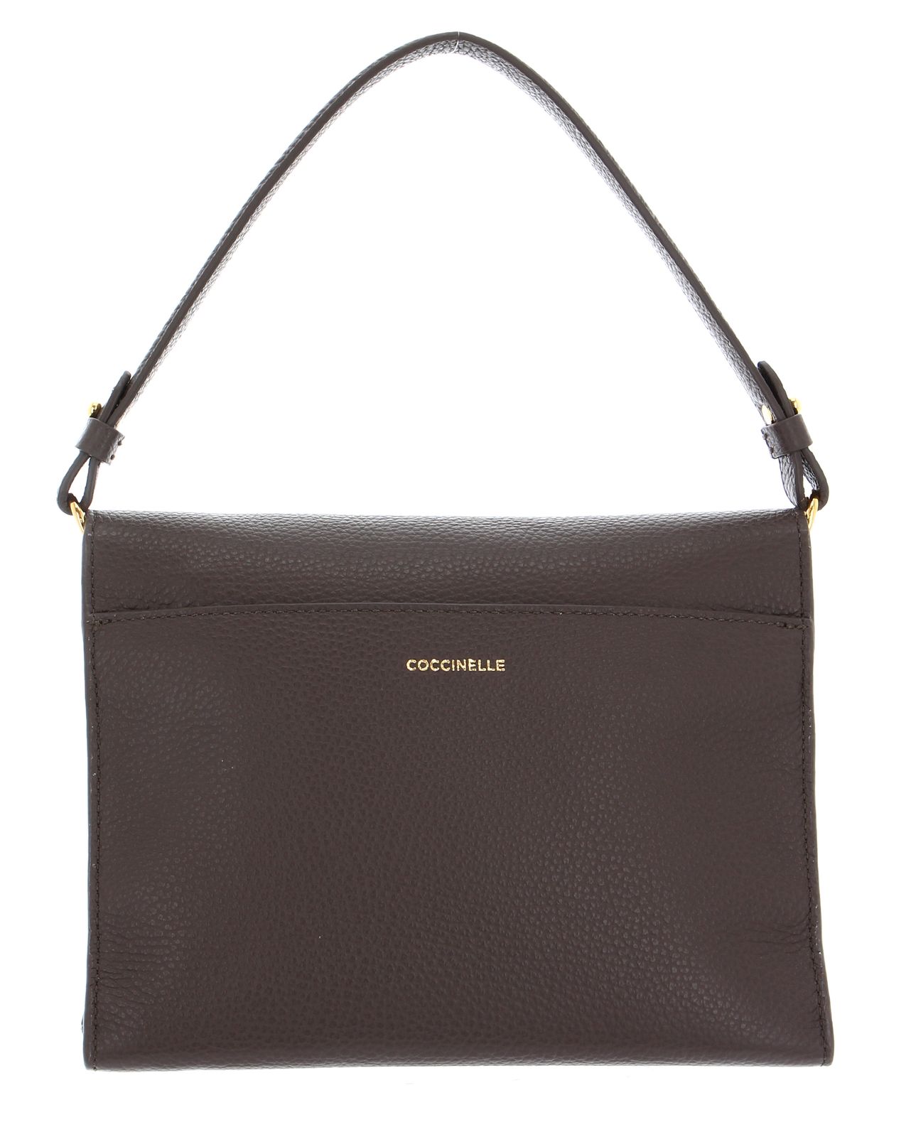 COCCINELLE Schultertasche Handbag Grained Leather Coffee | modeherz