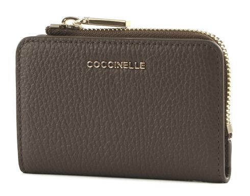 COCCINELLE Metallic Soft Credit Card Holder Coffee