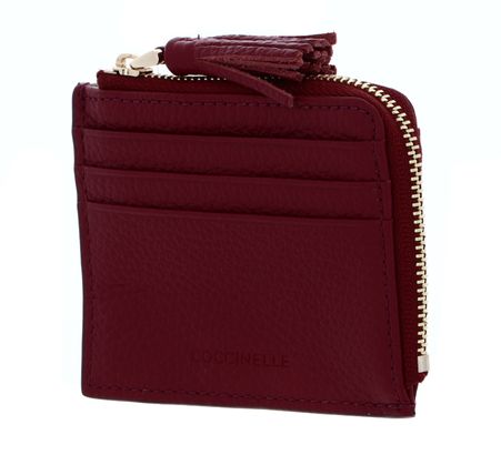 COCCINELLE Tassel Credit Card Holder Garnet Red