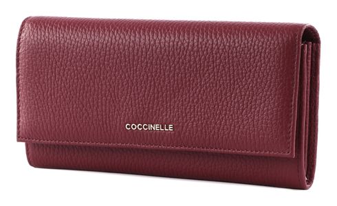 COCCINELLE Metallic Soft Wallet Garnet Red