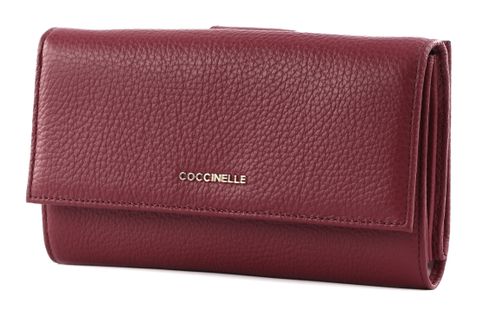 COCCINELLE Metallic Soft Wallet Garnet Red