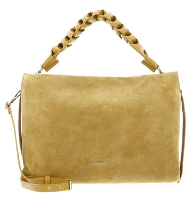 COCCINELLE Boheme Handbag Suede Grainy Leather Citronella