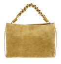 COCCINELLE Boheme Handbag Suede Grainy Leather Citronella