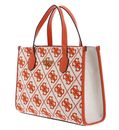 GUESS Silvana 2 Compartment Tote Orange Logo