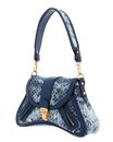 GUESS Belle Vintage Flap Shoulder Bag Denim Logo GUESS Belle Vintage Flap Shoulder Bag Denim Logo
