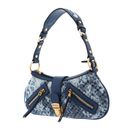 GUESS Belle Vintage Top Zip Shoulder Bag Denim Logo