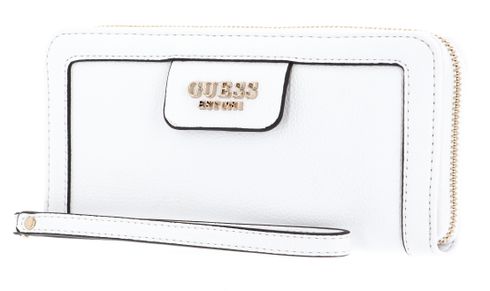 GUESS Eco Angy SLG Large Zip Around Wallet White