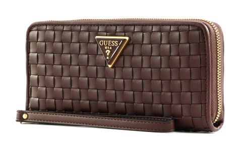 GUESS Lisbet SLG Large Zip Around Wallet Mahogany