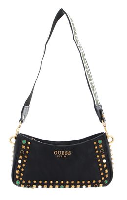 GUESS Radar Top Zip Shoulder Bag Black