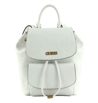 GUESS Geva Flap Backpack White Logo