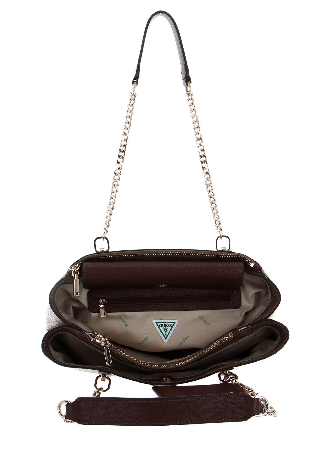 GUESS Eco Craig High Socy Carryall Latte Logo Brown Buy bags