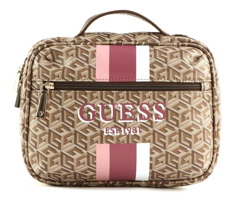 GUESS Wilder Tech Organizer Taupe Logo