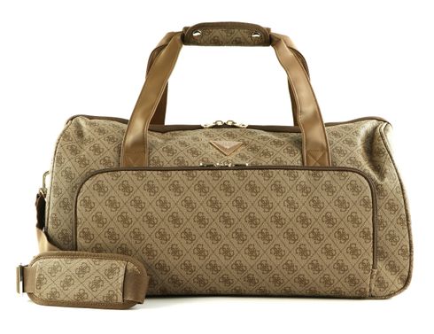 brown guess duffle bag