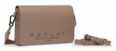 REPLAY Crossbody Bag Pale Grey Brown