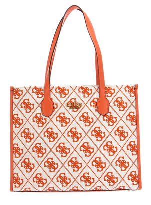 GUESS Silvana Girlfriend Tote Orange Logo