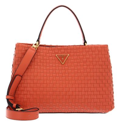 GUESS Lisbet Woven Handbag Papaya