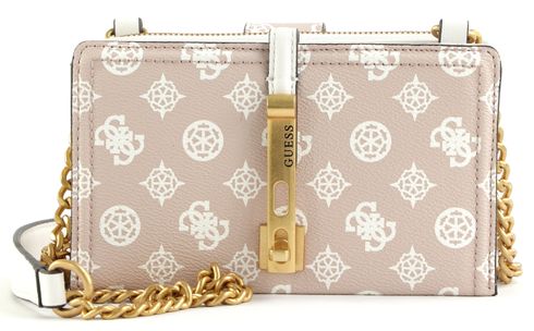 GUESS James Logo Mini Girlfriend Bag Rosewood Logo