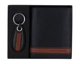 bruno banani Gift Set Slim Wallet / Keychain Black Black / Cognac
