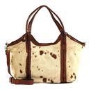 CAMPOMAGGI Nemesi Shopping Bag Bianco + Beige + T / Cognac CAMPOMAGGI Nemesi Shopping Bag Bianco + Beige + T / Cognac