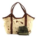 CAMPOMAGGI Nemesi Shopping Bag Bianco + Beige + T / Cognac CAMPOMAGGI Nemesi Shopping Bag Bianco + Beige + T / Cognac