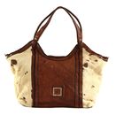 CAMPOMAGGI Nemesi Shopping Bag Bianco + Beige + T / Cognac CAMPOMAGGI Nemesi Shopping Bag Bianco + Beige + T / Cognac