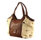 CAMPOMAGGI Nemesi Shopping Bag Bianco + Beige + T / Cognac CAMPOMAGGI Nemesi Shopping Bag Bianco + Beige + T / Cognac