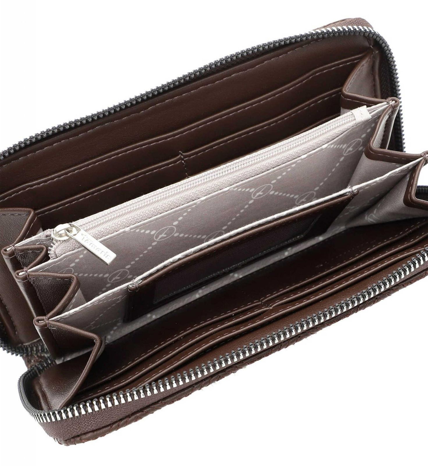 Tamaris Portafoglio TAS Gertraud Zip Around – Grigio Talpa, 19 Cm, Chiusura Cerniera, 8 Scomparti Carte, Peso 160g