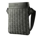 LACOSTE The Blend Flat Crossover Bag Monogram Noir Gris LACOSTE The Blend Flat Crossover Bag Monogram Noir Gris
