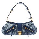 GUESS Belle Vintage Top Zip Shoulder Bag Denim Logo