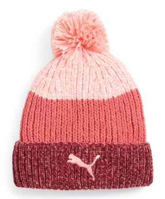 PUMA Pom Beanie Peach Smoothie - Electric Blush - Dark Jasper