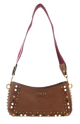 GUESS Radar Top Zip Shoulder Bag Cognac