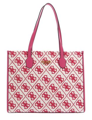 GUESS Silvana Girlfriend Tote Magenta Logo