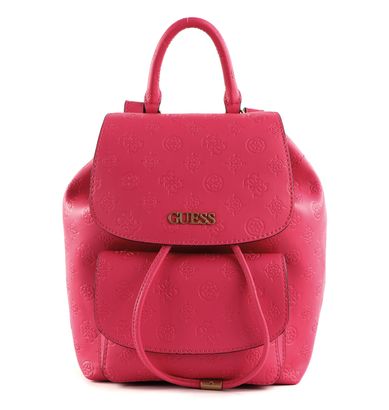 GUESS Geva Flap Backpack Magenta Logo