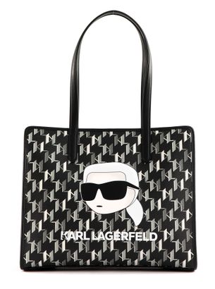 KARL LAGERFELD K / Ikonik 2.0 Mono CC Tote Black / White