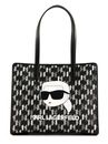 KARL LAGERFELD K / Ikonik 2.0 Mono CC Tote Black / White KARL LAGERFELD K / Ikonik 2.0 Mono CC Tote Black / White