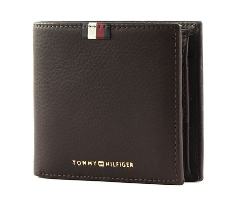 TOMMY HILFIGER TH Premium Corporate Leather CC and Coin Coffee Bean