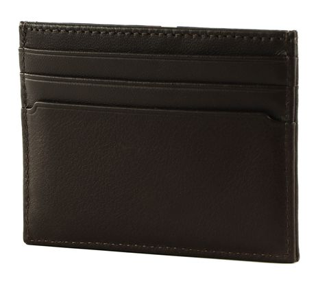 TOMMY HILFIGER TH Premium Corporate Leather CC Holder Coffee Bean 