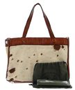 CAMPOMAGGI Nemesi Shopping Bag Mini Bianco + Beige + T / Cognac