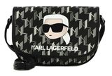KARL LAGERFELD K / Ikonik 2.0 Mono CC Flap Crossbody Black / White KARL LAGERFELD K / Ikonik 2.0 Mono CC Flap Crossbody Black / White