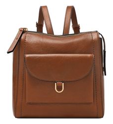 Fossil Leather Mini Backpack Brown | Everyday Casual Hands-Free Bag Buckner Backpack - MBG9631203 - Fossil main image 3