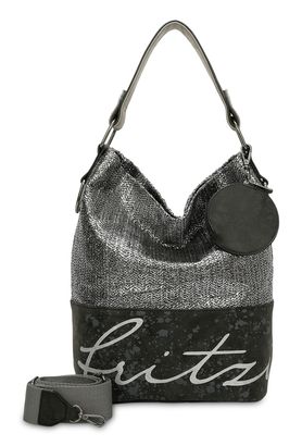 Fritzi aus Preußen Olga Limited Straw Braid Hobo Bag Silver