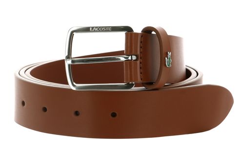 LACOSTE 35 Raw Edges Stitched Belt W130 Terracotta