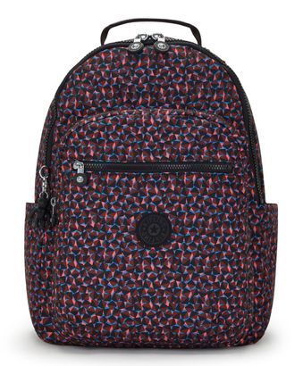 kipling Basic Print Seoul Backpack L Happy Squares