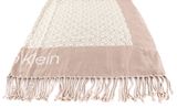 Calvin Klein Fringes Monogram Scarf Doeskin Calvin Klein Fringes Monogram Scarf Doeskin