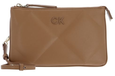 Calvin Klein Re-Lock Quilt Crossbody Brown Sugar