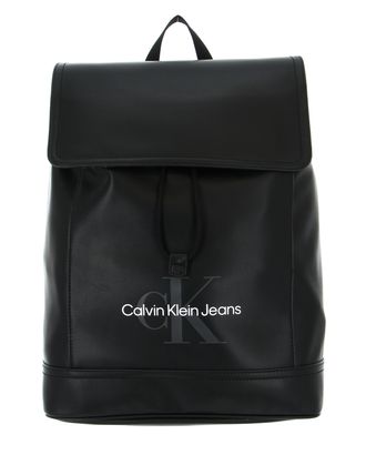 Calvin Klein Monogram Soft Flap Backpack 43 Black