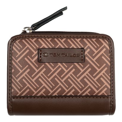 TOM TAILOR Yoki Small Zip Wallet Printed Brown