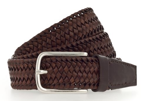 Vanzetti Braided Men's Belt 35 mm W85 Dark Brown